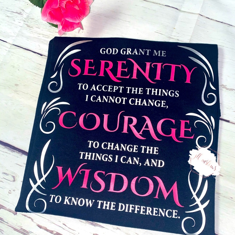 Black and Pink Serenity Prayer Tee